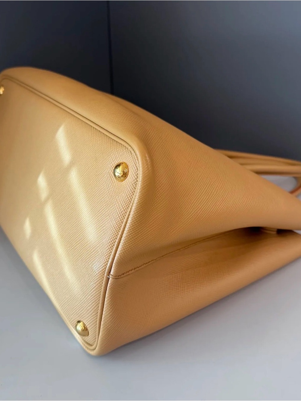 Prada Beige Saffiano Leather Tote with Gold Hardware - Picture 5 of 8